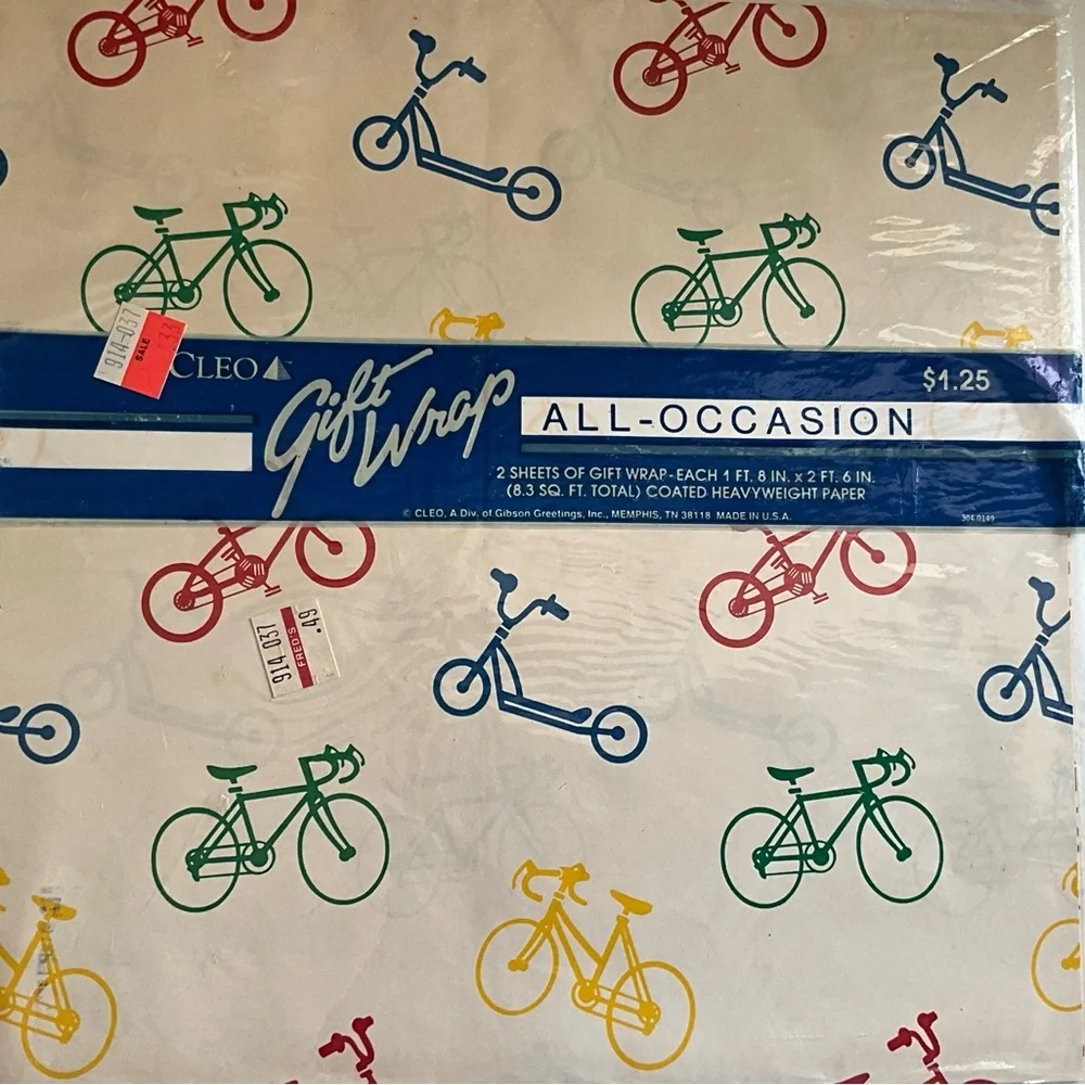 Vintage NOS Lot of 7 Cleo Gift Wrap All Occasions Birthday Wrapping Paper